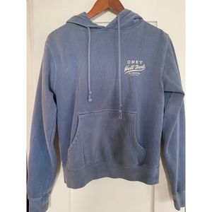 OBEY Hoodie Women’s S Hell Bent Hooded Sweatshirt Blue